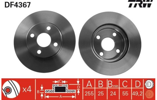Disque de frein DF4367 TRW, Image 2