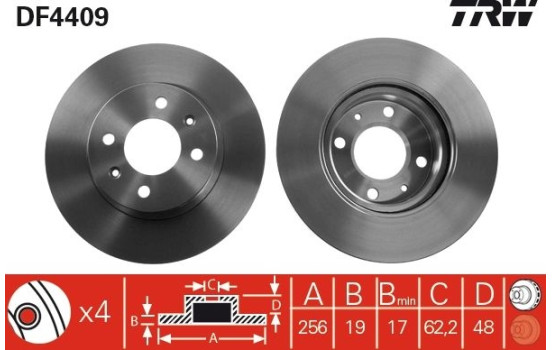 Disque de frein DF4409 TRW, Image 2