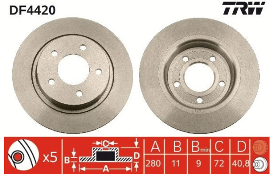 Disque de frein DF4420 TRW, Image 3