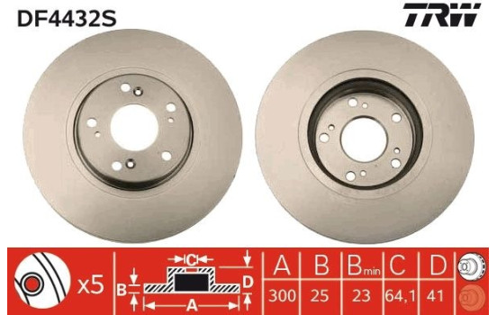 Disque de frein DF4432S TRW, Image 2