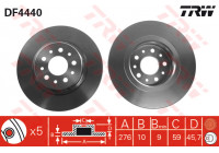 Disque de frein DF4440 TRW
