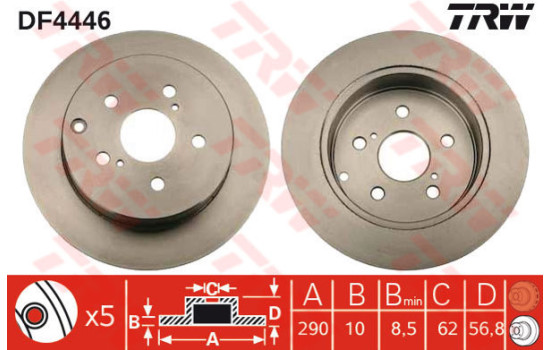 Disque de frein DF4446 TRW