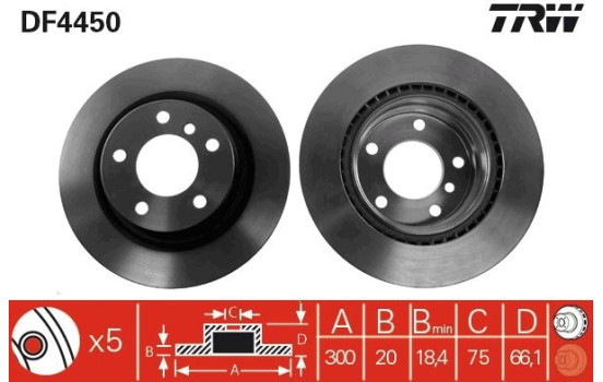 Disque de frein DF4450 TRW, Image 3