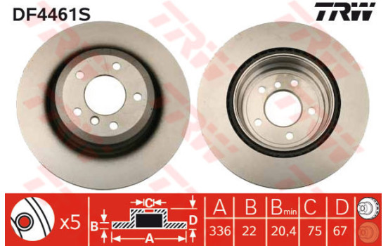 Disque de frein DF4461S TRW