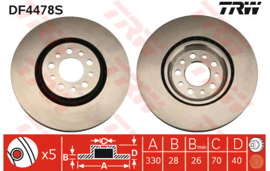 Disque de frein DF4478S TRW