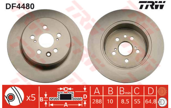 Disque de frein DF4480 TRW