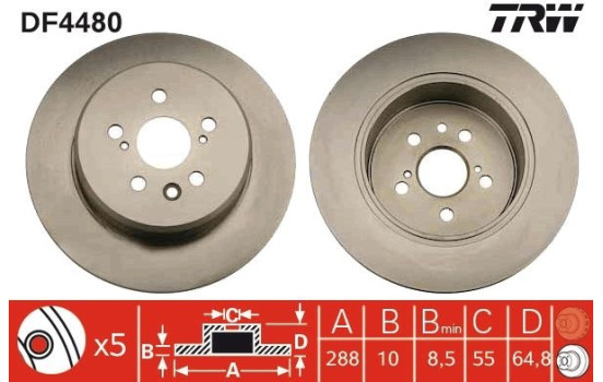 Disque de frein DF4480 TRW, Image 2
