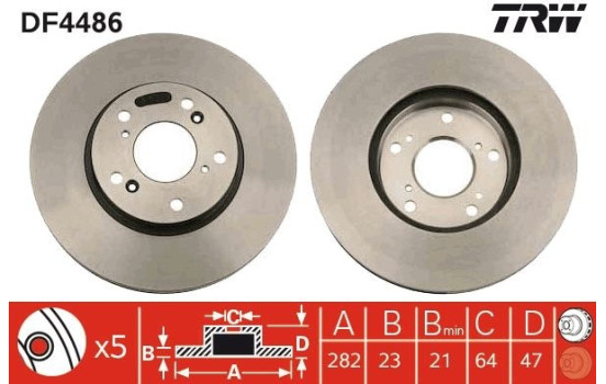 Disque de frein DF4486 TRW, Image 3