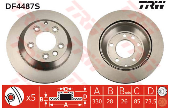 Disque de frein DF4487S TRW