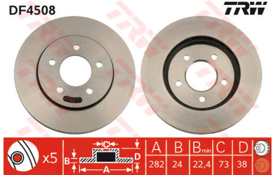 Disque de frein DF4508 TRW