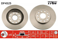 Disque de frein DF4525 TRW