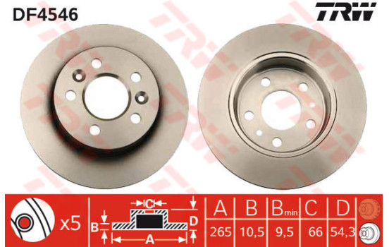 Disque de frein DF4546 TRW