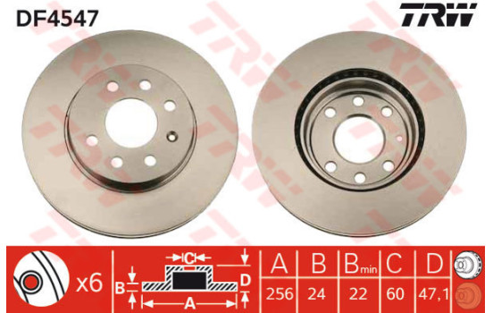 Disque de frein DF4547 TRW