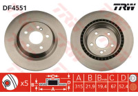 Disque de frein DF4551 TRW