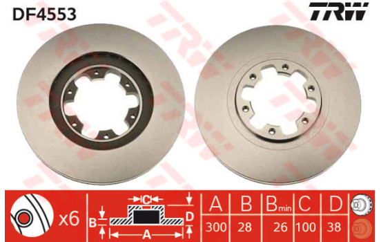 Disque de frein DF4553 TRW