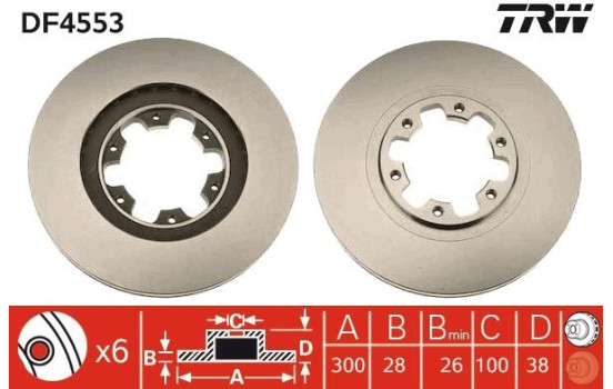 Disque de frein DF4553 TRW, Image 2