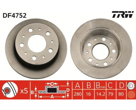 Disque de frein DF4752 TRW, Image 3