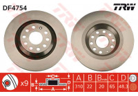 Disque de frein DF4754 TRW
