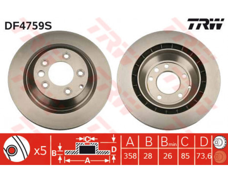 Disque de frein DF4759S TRW