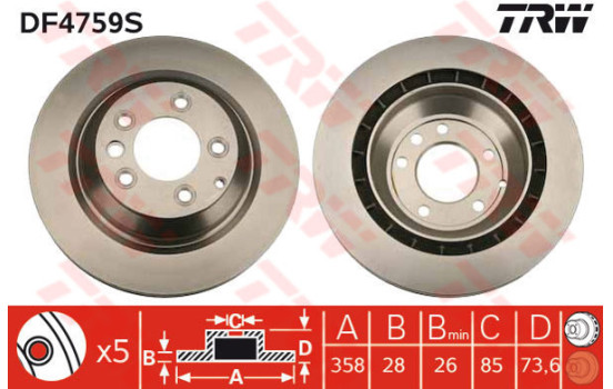 Disque de frein DF4759S TRW
