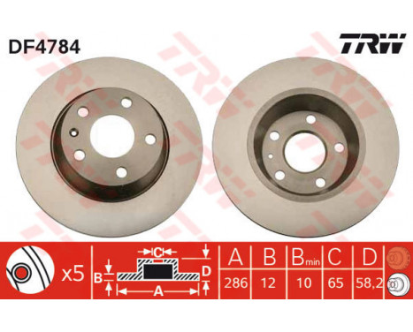 Disque de frein DF4784 TRW