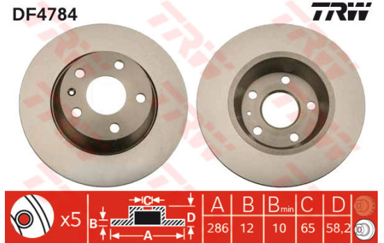 Disque de frein DF4784 TRW