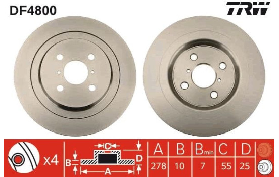 Disque de frein DF4800 TRW, Image 2
