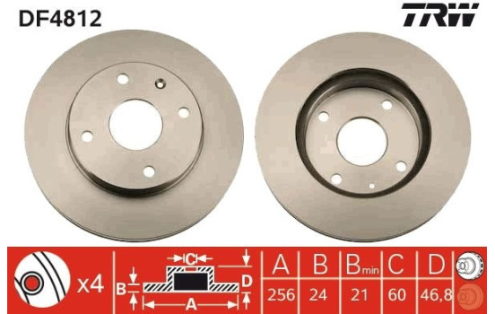 Disque de frein DF4812 TRW