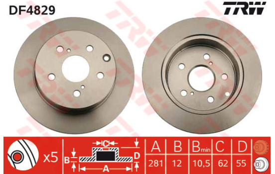 Disque de frein DF4829 TRW