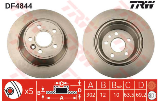 Disque de frein DF4844 TRW