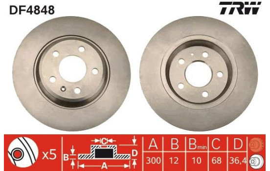 Disque de frein DF4848 TRW, Image 3