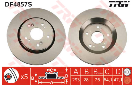 Disque de frein DF4857S TRW