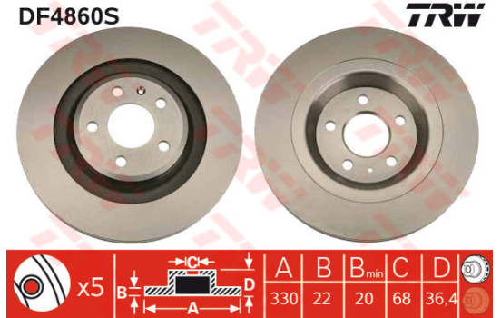 Disque de frein DF4860S TRW