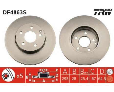 Disque de frein DF4863S TRW, Image 2