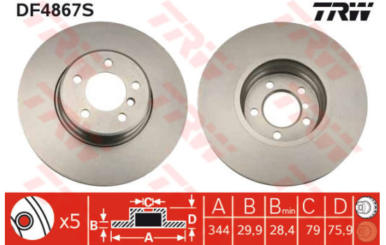Disque de frein DF4867S TRW