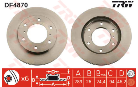 Disque de frein DF4870 TRW
