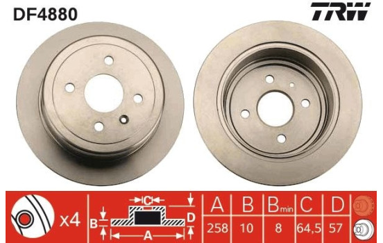 Disque de frein DF4880 TRW, Image 3