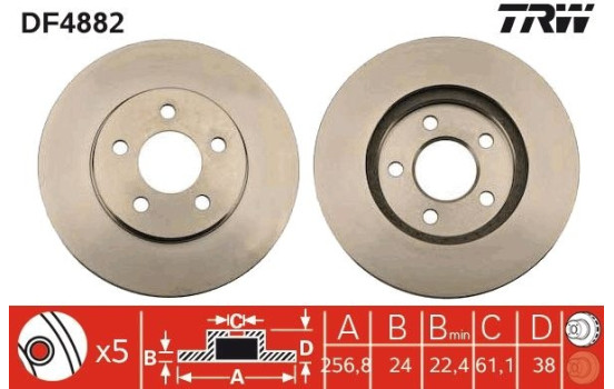 Disque de frein DF4882 TRW, Image 3
