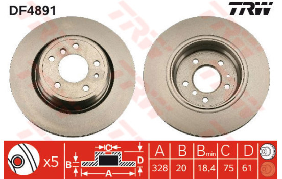 Disque de frein DF4891 TRW