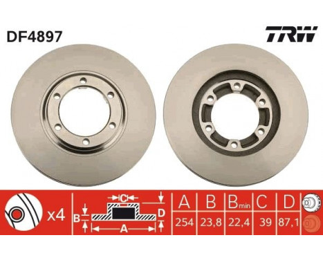 Disque de frein DF4897 TRW, Image 3