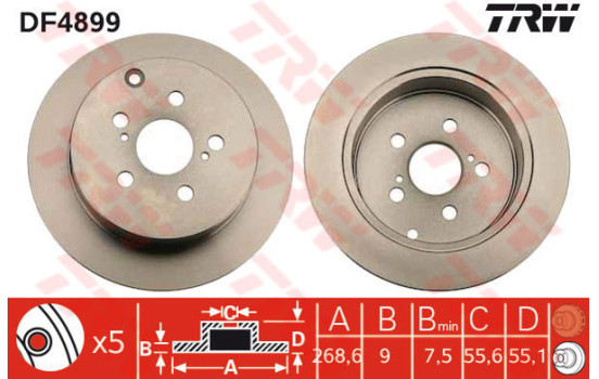 Disque de frein DF4899 TRW