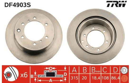 Disque de frein DF4903S TRW