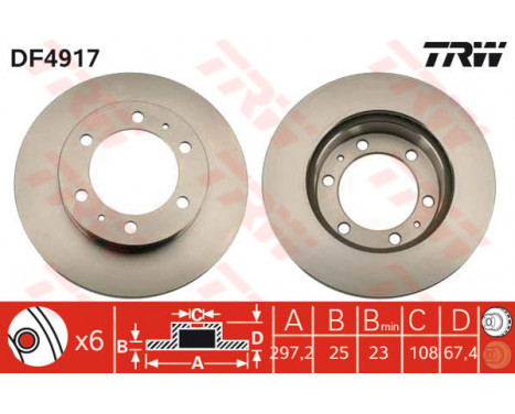 Disque de frein DF4917 TRW