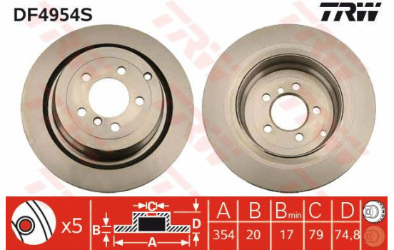 Disque de frein DF4954S TRW