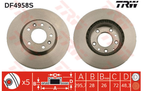 Disque de frein DF4958S TRW