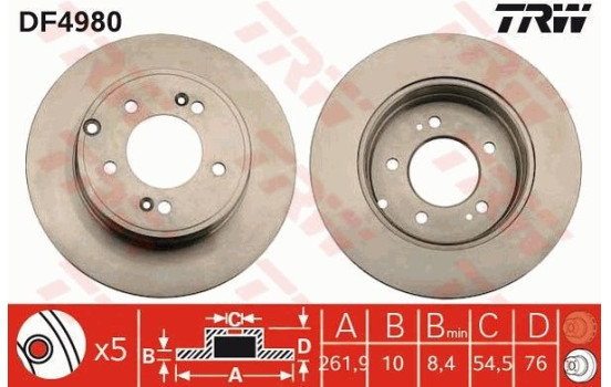 Disque de frein DF4980 TRW