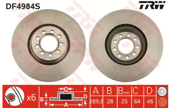 Disque de frein DF4984S TRW