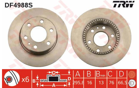 Disque de frein DF4988S TRW