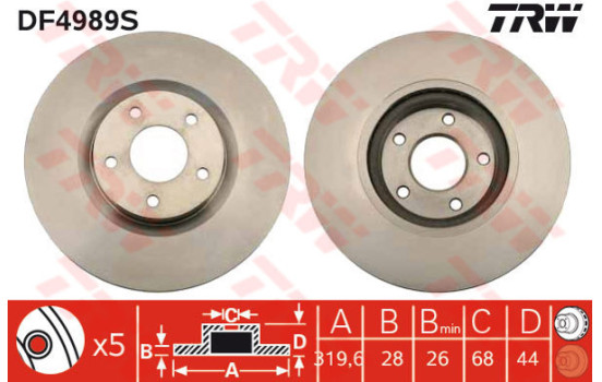 Disque de frein DF4989S TRW
