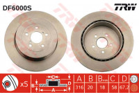 Disque de frein DF6000S TRW